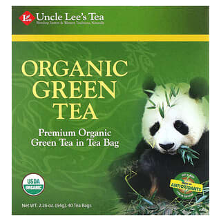 Uncle Lee's Tea‏, תה ירוק אורגני, 40 שקיקי תה, 64 גרם (2.26 אונקיות)