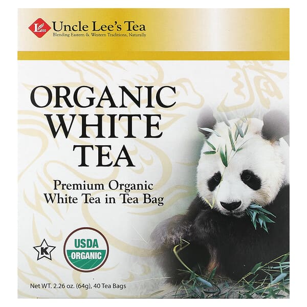 Uncle Lee's Tea‏, Organic White Tea, 40 Tea Bags, 2.26 oz (64 g)