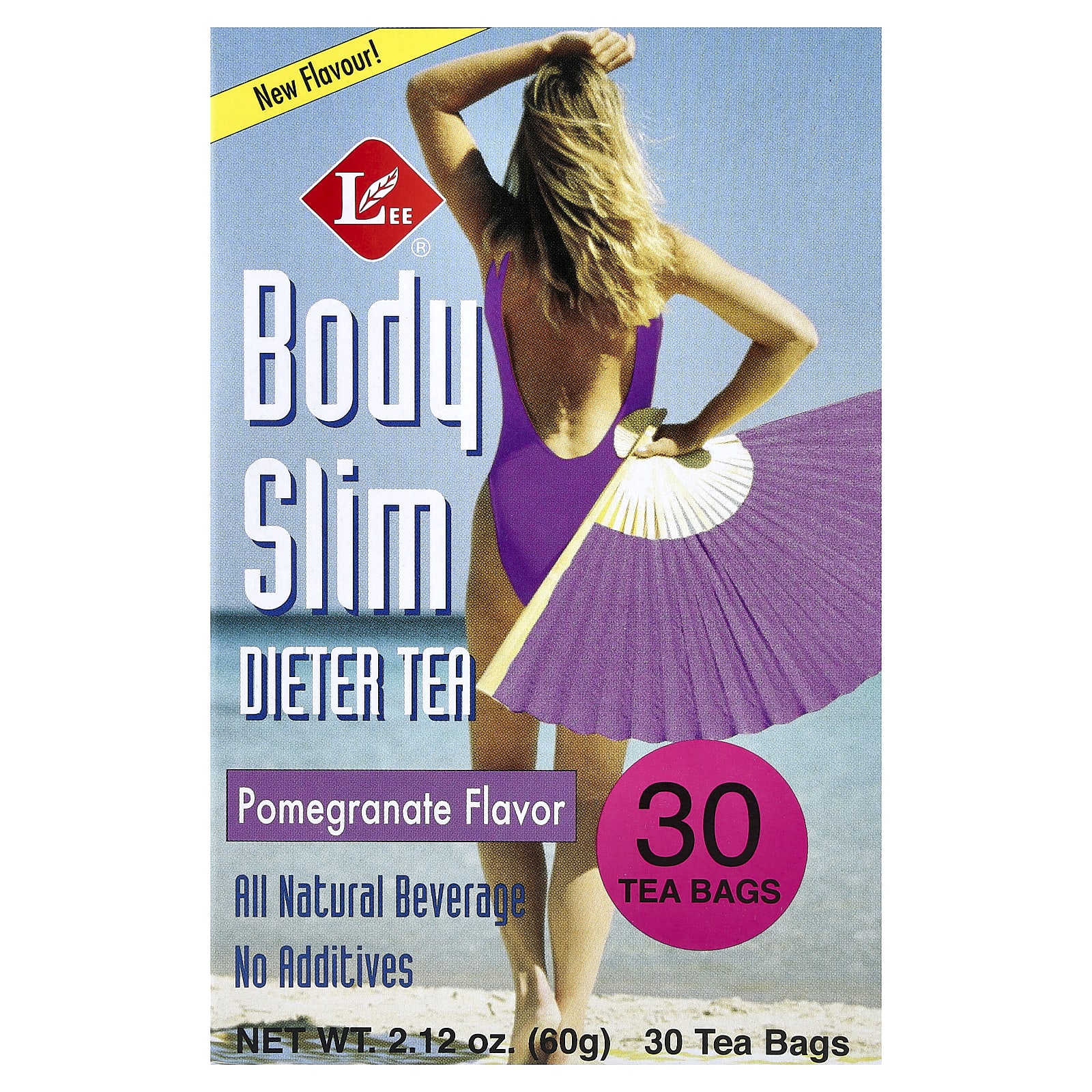 ボディスリムダイエットティー、ザクロ、ティーバッグ30袋、60g（2.12
