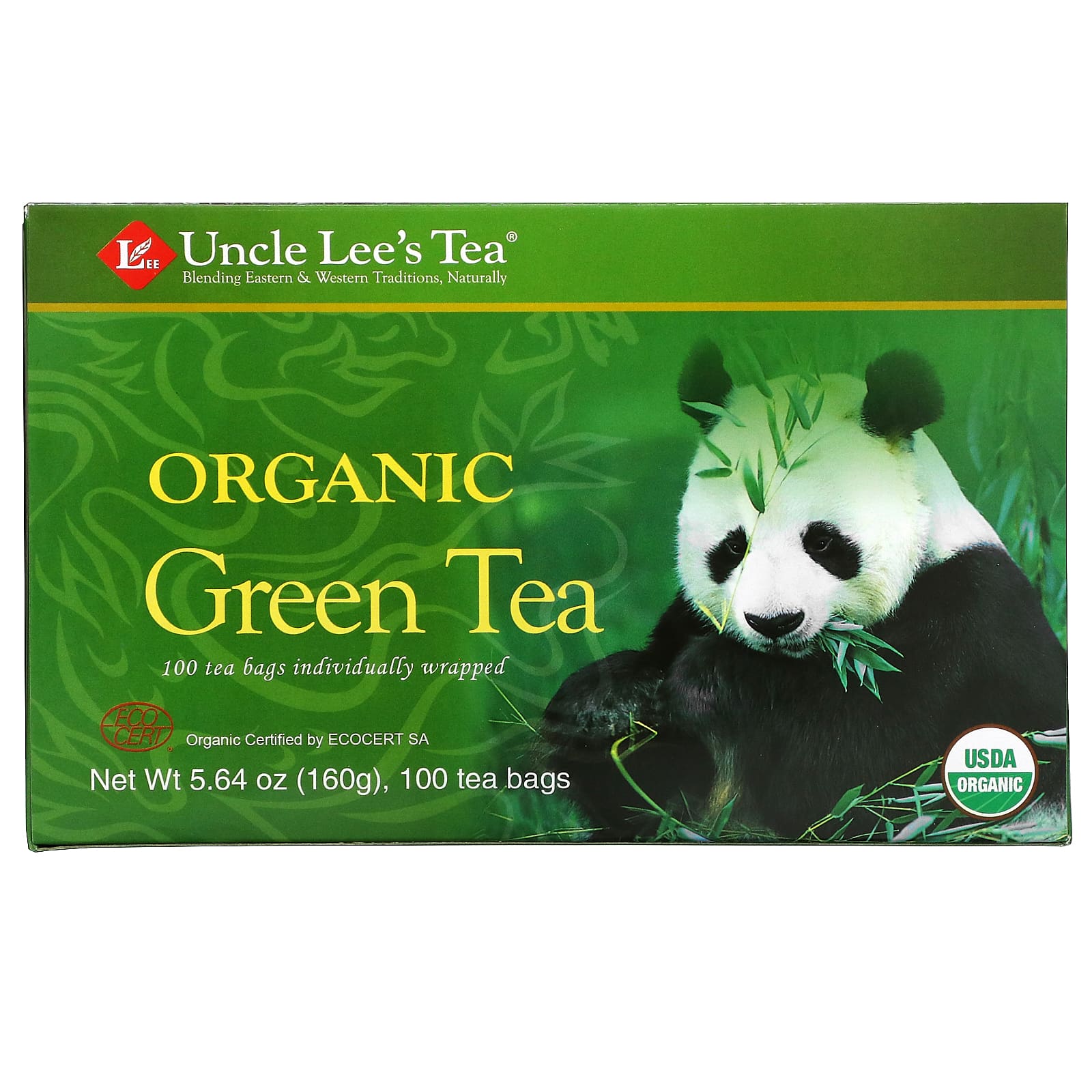 Uncle Lee's Tea, Organic Green Tea, 100 Tea Bags,  oz (160 g)