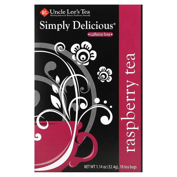 Uncle Lee's Tea, Simple Delicious, Raspberry Tea, Caffeine Free, 18 Tea Bags, 1.14 oz (32.4 g)