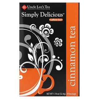 Uncle Lee's Tea, Simply Delicious, Chá de Canela, Sem Cafeína, 18 Saquinhos de Chá, 32,4 g (1,14 oz)
