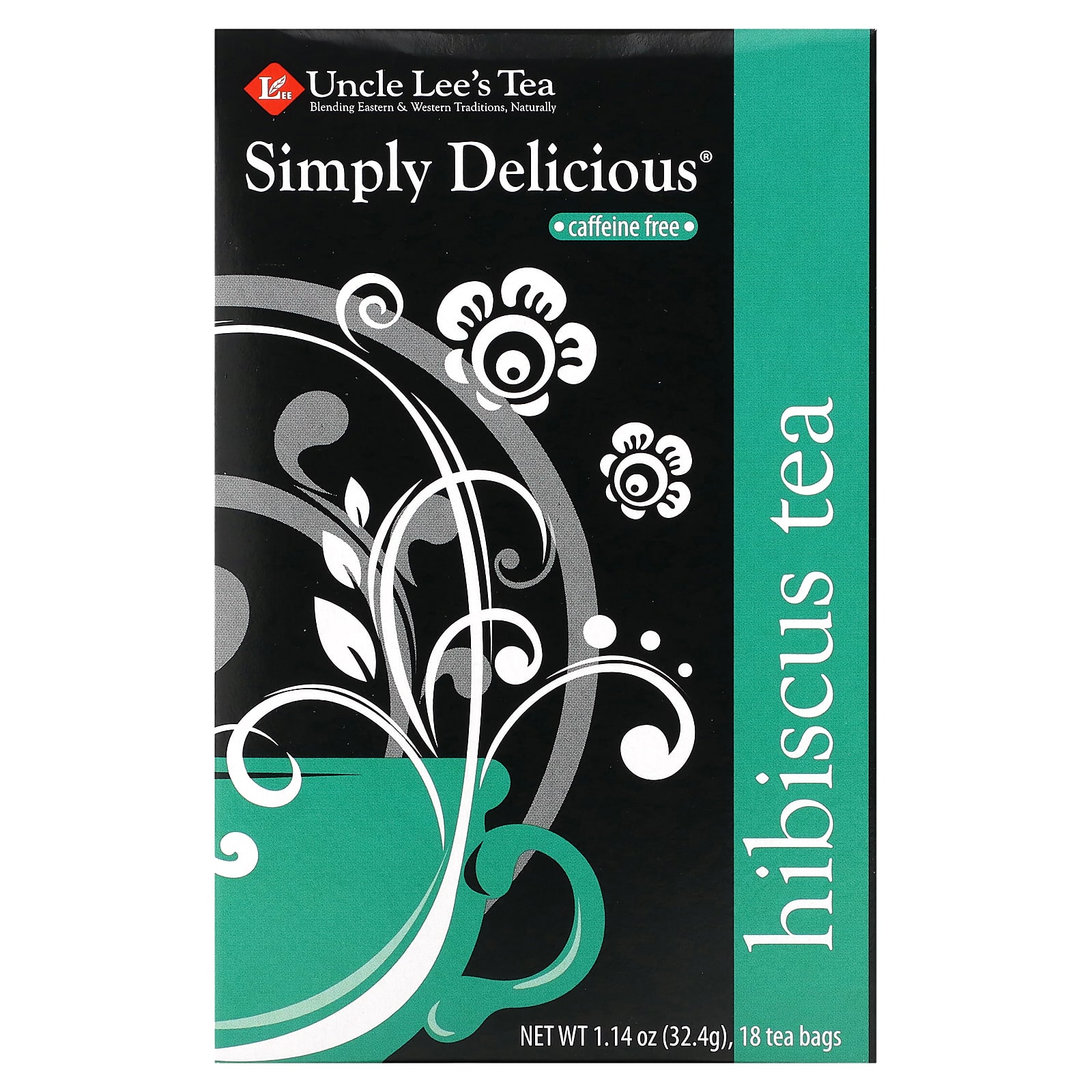 Uncle Lee's Tea, Simply Delicious, Hibiscus Tea, Caffeine Free, 18 Tea