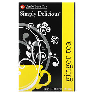 Uncle Lee's Tea, Simply Delicious, Thé au gingembre, 18 sachets de thé, 32,4 g