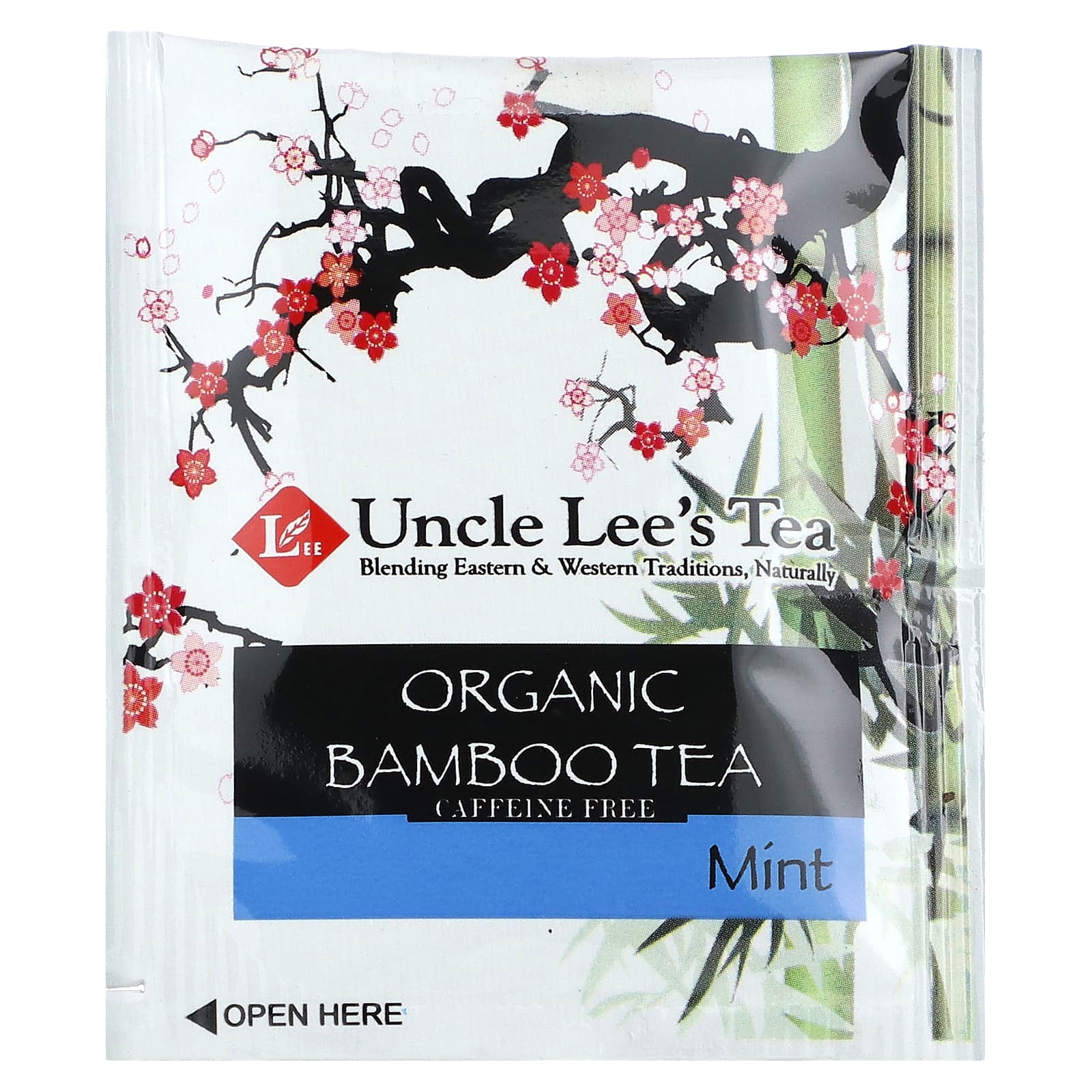 Uncle Lee's Tea, Organic Bamboo Tea, Mint, Caffeine Free, 18 Tea Bags