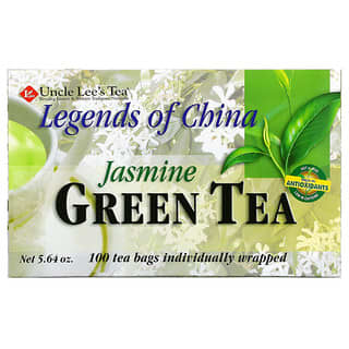Uncle Lee's Tea, Legends of China, Chá Verde, Jasmim, 100 Saquinhos de Chá Embrulhados Individualmente, 160 g (5,64 oz)