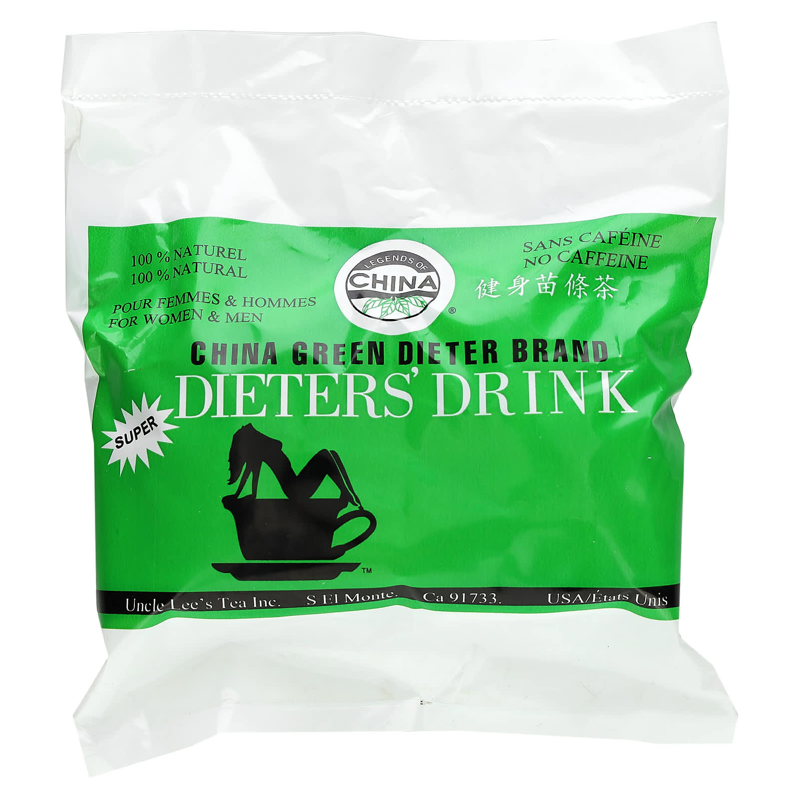 Uncle Lee's Tea, Dieter's 100 Natural Herbal Drink, No Caffeine, 30 Tea Bags, 2.12 oz (60 g)