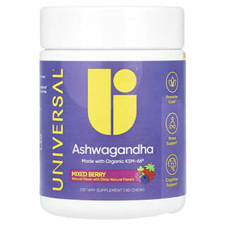 Universal U, Ashwagandha, gemischte Beeren, 60 Kau-Snacks