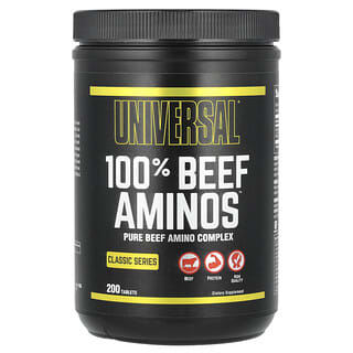 Universal U, Classic Series, 100% Beef Aminos, аминокислоты из говядины, 200 таблеток