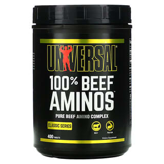 Universal Nutrition, 100 % Beef Aminos, амінокислоти з яловичини, 400 таблеток