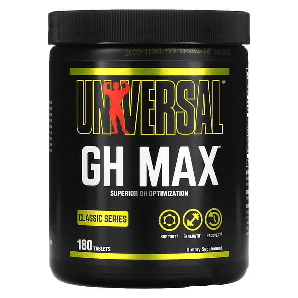 Universal Nutrition, GH（成長ホルモン）マックス, GHサポートサプリメント, 180錠