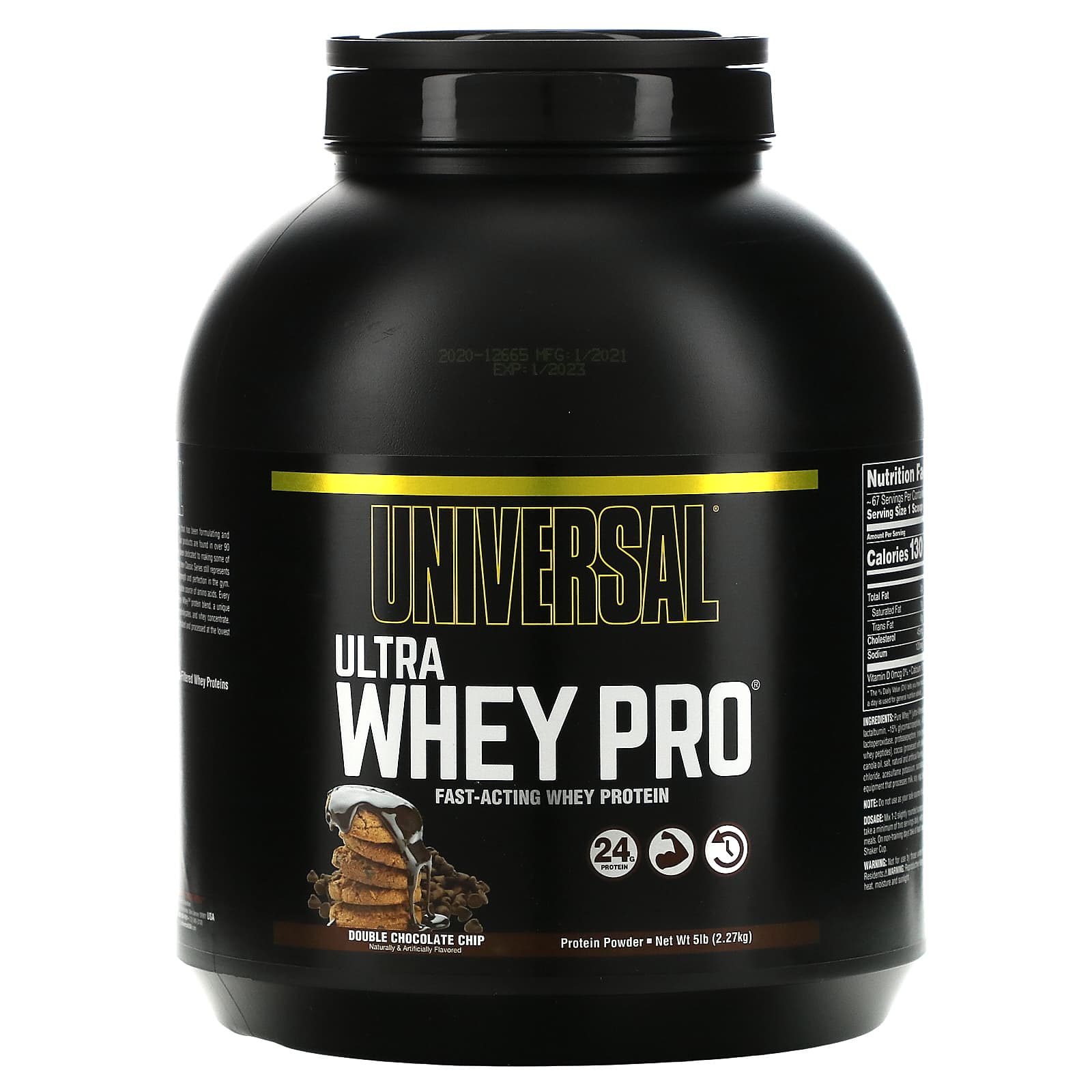 Universal Nutrition, Ultra Whey Pro（ウルトラホエイプロ）、プロテイン パウダー、ダブルチョコレートチップ、2.27kg（5