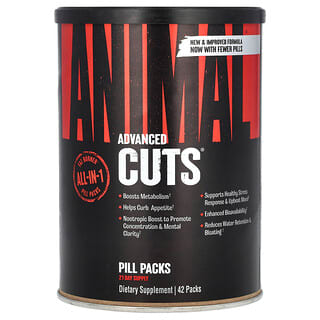 Animal, Advanced Cuts, добавка для сжигания жира, пакетики с таблетками, 42 пакетика