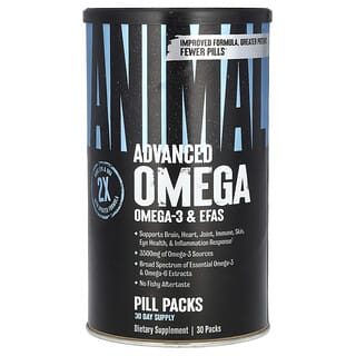 Animal, Paquetes de comprimidos con omega-3 avanzado y EFAS, 30 paquetes