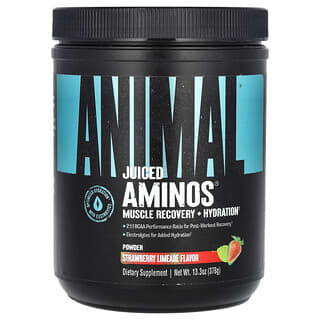 Animal, Juiced Aminos, 운동 중/후 포뮬라, 딸기 라임에이드 맛, 366g(12.9oz)