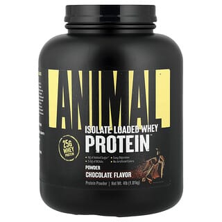 Animal, Poudre de protéines de lactosérum chargées en isolats, Chocolat, 1,81 kg
