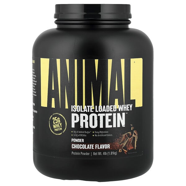 Animal, Isolate Loaded Whey Protein™ Powder, Chocolate, 4 lb (1.81 kg)