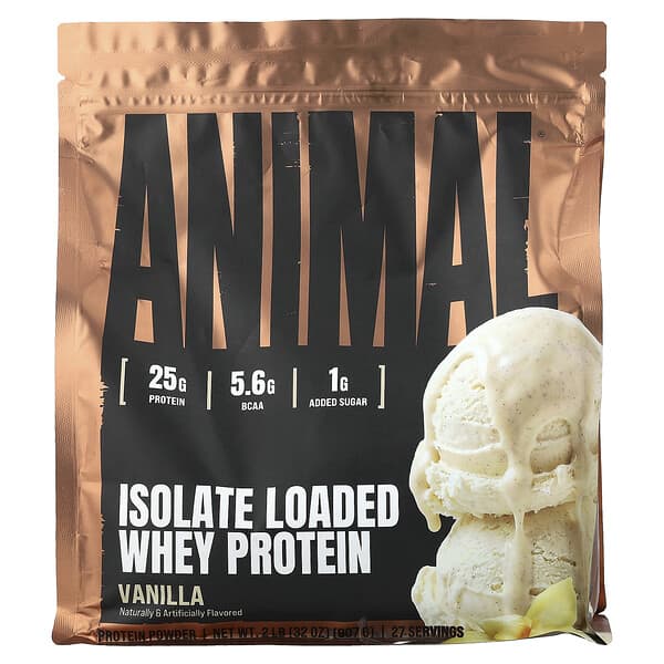 Animal, 분리 유청 단백질, 바닐라 맛, 907g(2lb)