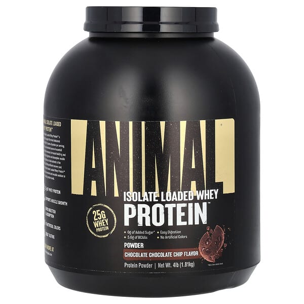 Animal, Animal, Isolate Loaded Whey, Chocolate Chocolate Chip, 4 lb (1.81 kg)