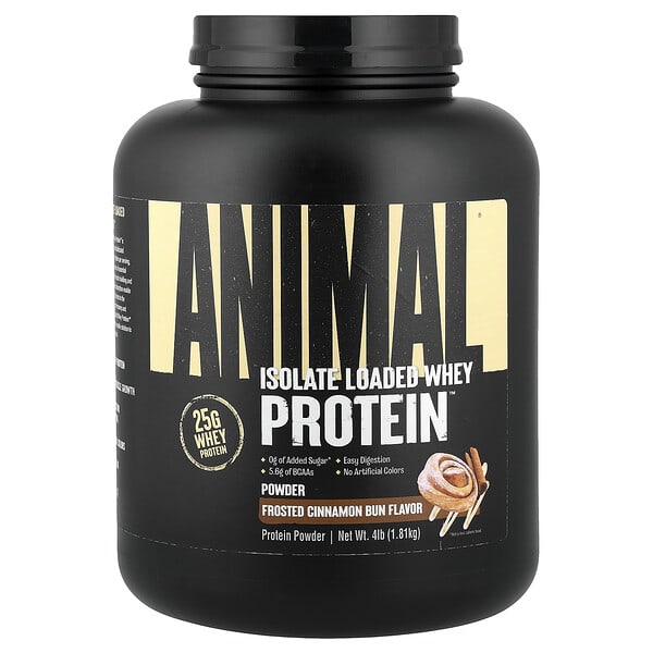 Animal, Isolate Loaded Whey Protein™ Powder, Frosted Cinnamon Bun, 4 lb (1.81 kg) — product photo 1