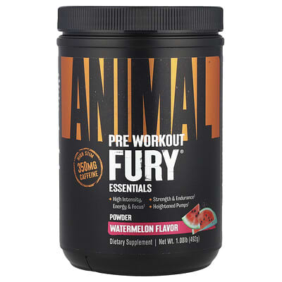 Animal, Fury®, Essentials, Pre Workout, Watermelon, 1.08 lb (492 g)