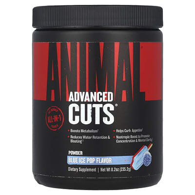Animal, Advanced Cuts® Powder, Blue Popsicle Flavor, 8.2 oz (235.2 g)