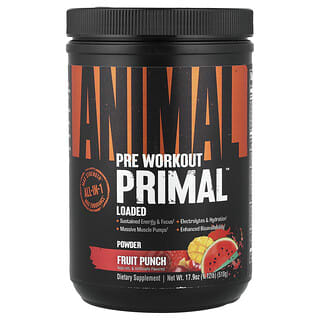 Animal, Primal Preworkout Poeder, Fruit Punch, 507,5 g