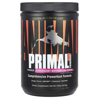 Animal, Primal Preworkout Powder, truskawka i arbuz, 507,5 g