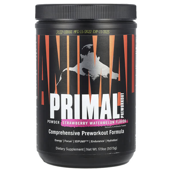 Primal Preworkout Powder, Strawberry Watermelon, 17.9 oz (507.5 g)