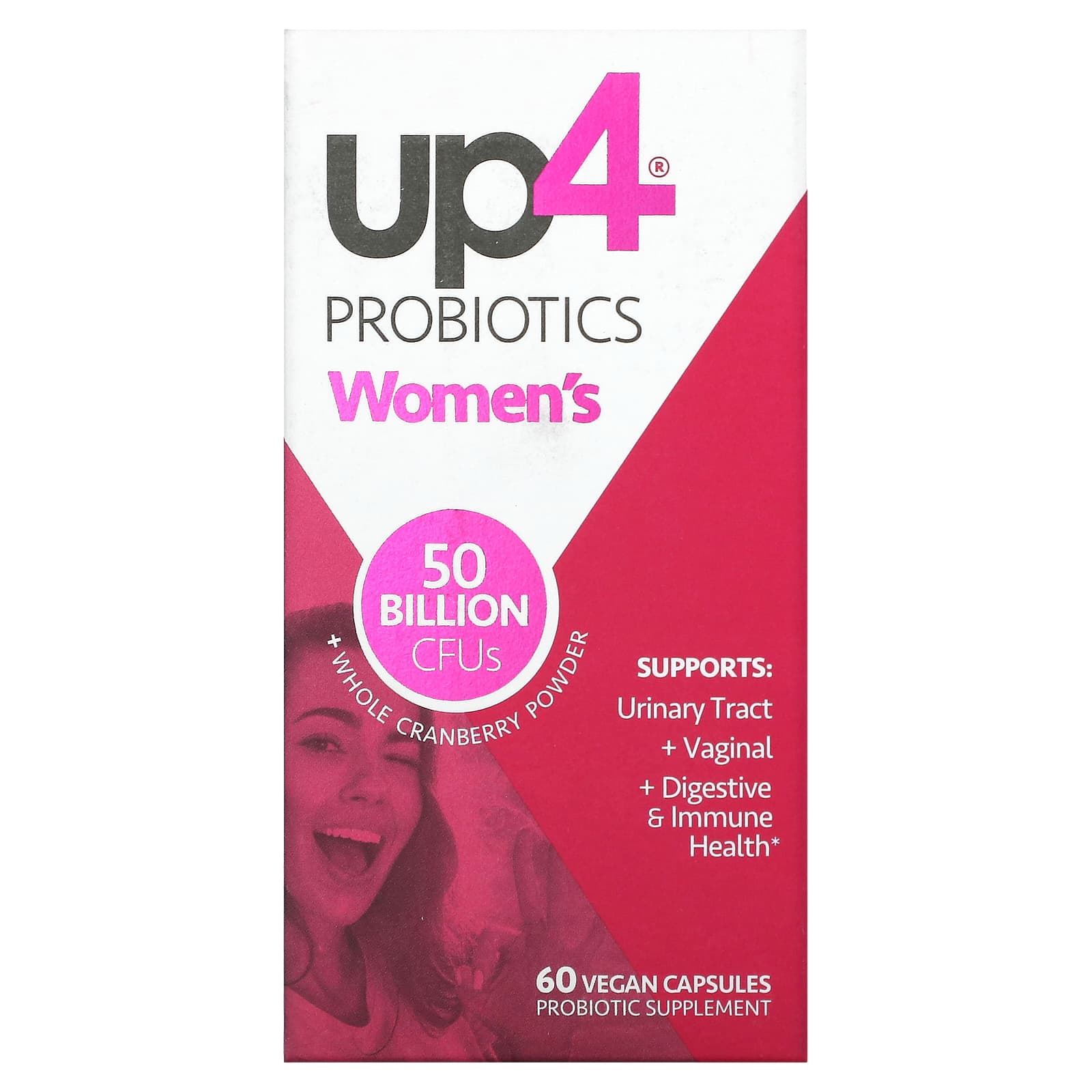 up4, Probiotics Women's, 50 Billion, 60 Vegan Capsules (25 Billion CFUs ...