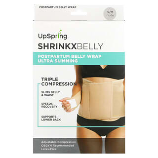 UpSpring, Shrinkx Belly, Postpartum Belly Wrap, Size S/M, Nude, 1 Wrap
