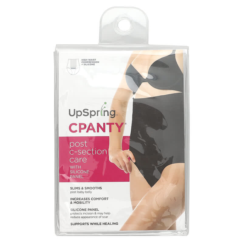 UpSpring C-Panty Post C-Section Care Underwear High Waist Black (1X-2X)  Slims