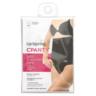 UpSpring (آبسرينغ)‏, لباس داخلي على شكل حرف C، الرعاية بعد الولادة القيصرية مع لوحة سيليكون، أسود، الحجم كبير/كبير جدًا، عدد 1