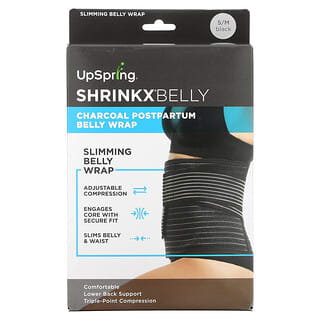 UpSpring, Shrinkx Belly, Bandeau postnatal pour le ventre en fibre de charbon de bambou, Taille S/M, Noir