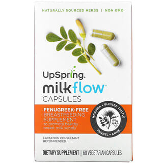 UpSpring, Capsules MilkFlow, Sans fenugrec, 60 capsules végétariennes