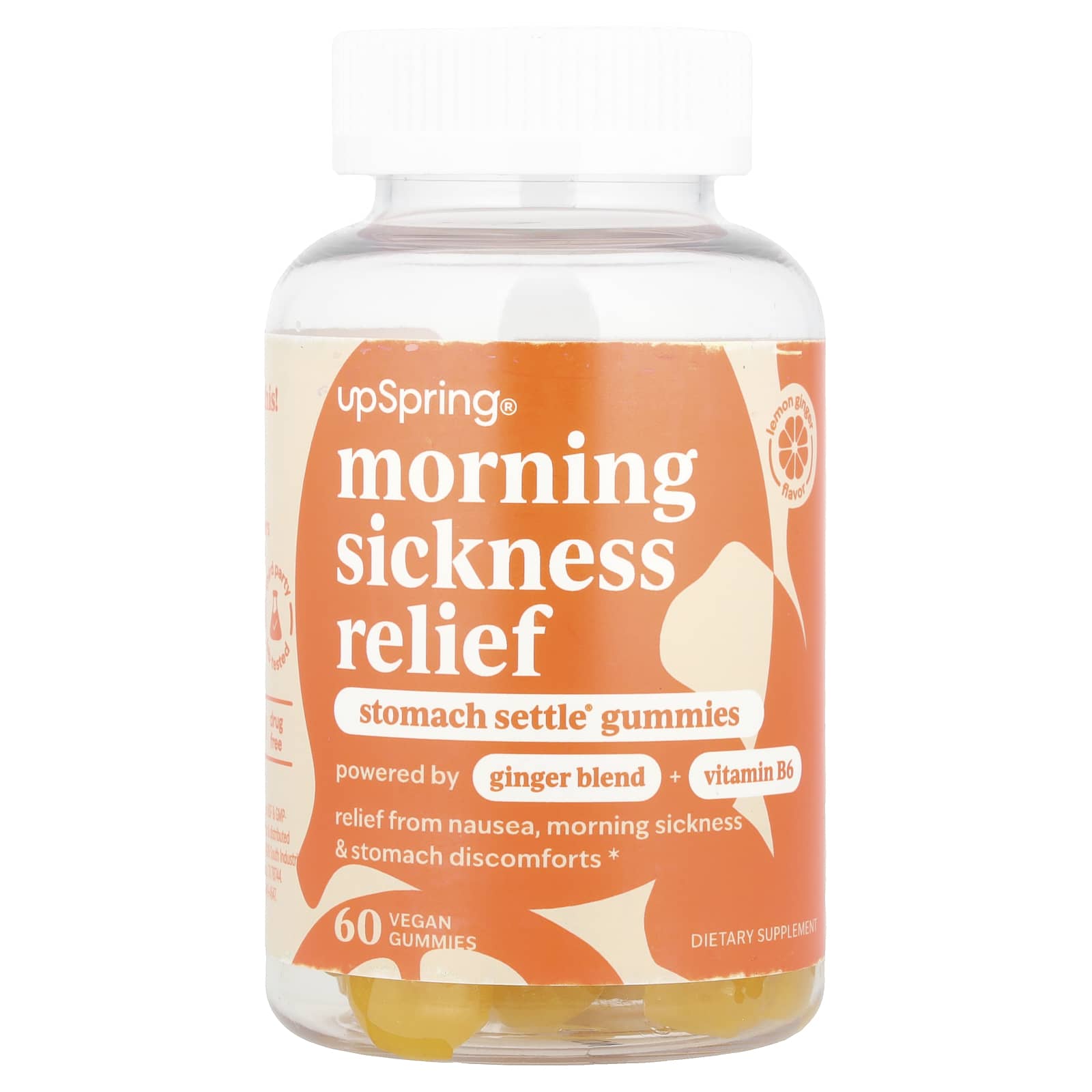 Morning Sickness Relief, Stomach Settle® Gummies, Lemon Ginger, 60