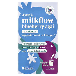 آبسرينغ‏, مزيج شراب Milkflow® ، التوت الأزرق ، 16 كيسًا منفردًا ، 0.35 أونصة (10 جم) لكل كيس
