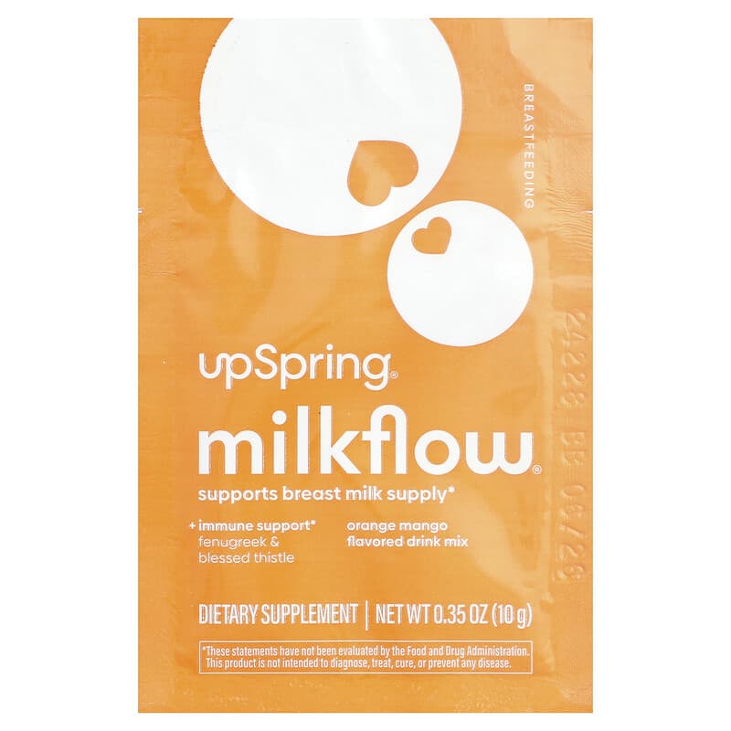 Milkflow®, Drink Mix, Orange Mango, 16 Packets, 0.35 oz (10 g) Each