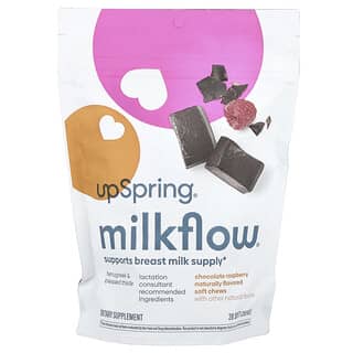 UpSpring, Milkflow®, Chocolate y frambuesa, 28 bocadillos masticables blandos