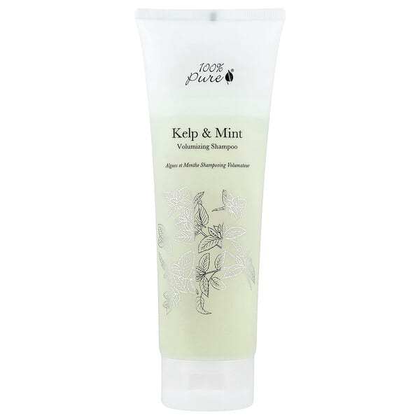 100% PURE, 볼륨 강화 샴푸, 해조류 및 민트 , 236ml(8fl oz)