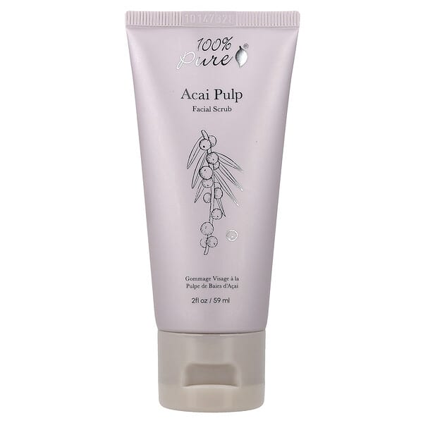 100% PURE, 아사이 펄프 페이셜 스크럽, 59ml(2fl oz)