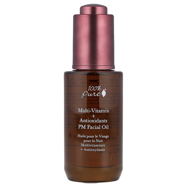 100% PURE, 종합비타민 + 항산화제 PM 페이셜 오일, 30ml(1fl oz)