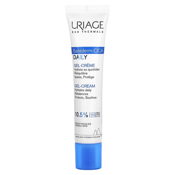 Uriage, Bariéderm-CICA, Daily Gel-Cream, Fragile Skin, Unscented, 1.35 fl. oz (40 ml)