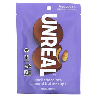 Unreal, Чашки с темным шоколадом и миндальным маслом, 90 г (3,2 унции)