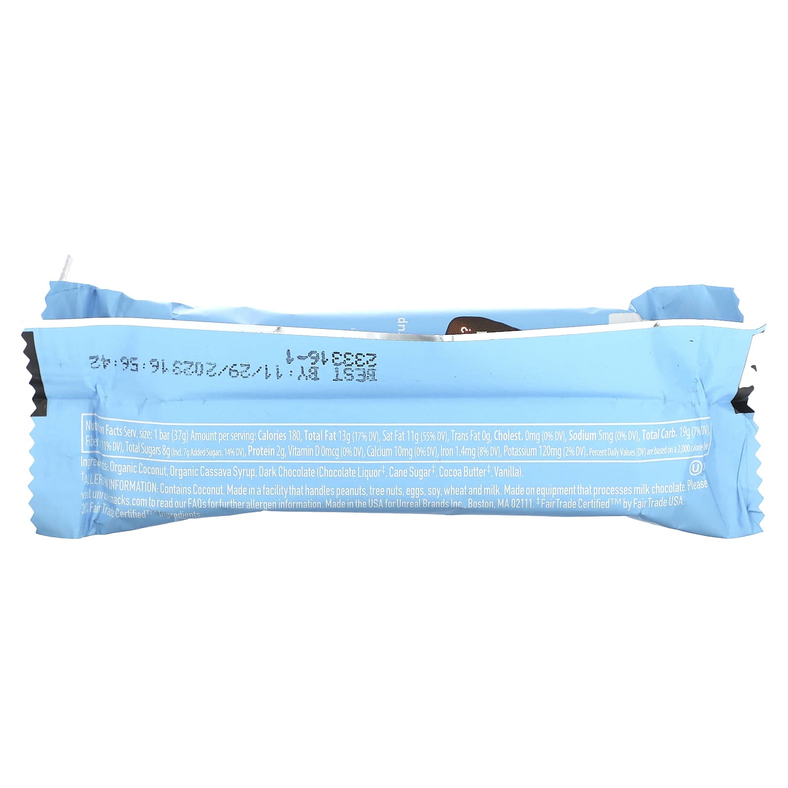 Unreal, Dark Chocolate Coconut Bar, 1.3 oz (37 g)