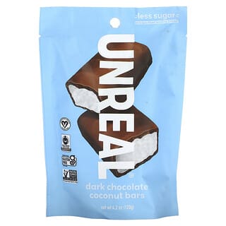 Unreal, Кокосовые батончики из темного шоколада, 120 г (4,2 унции)