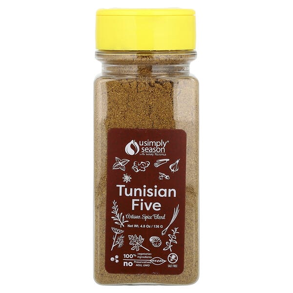 USimplySeason, 아티산 향신료 혼합물, Tunisian Five, 136g(4.8oz)