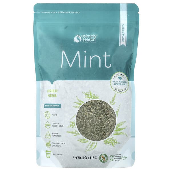 USimplySeason, Dried Herb, Mint, Cut & Sifted, 4 oz (113 g) — product photo 1