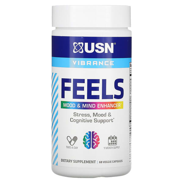 USN, フィールズ、 Mood & Mind Enhancer、ベジカプセル60粒