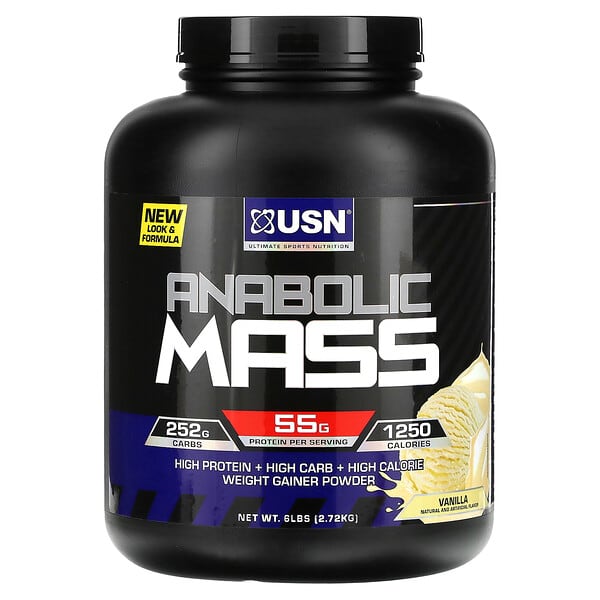 USN, Anabolic Mass（アナボリックマス）、バニラ、2.72kg（6ポンド）